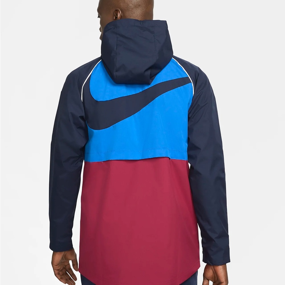 FC BARCELONA AWF MENS SOCCER HOODED JACKET SIZE MEDIUM FULL ZIP WATER REPELLENT - Picture 2 of 8